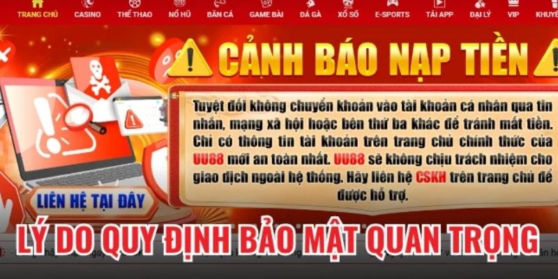 Người chơi luôn cần nắm rõ chính sách bảo mật UU88 để bảo vệ tài khoản